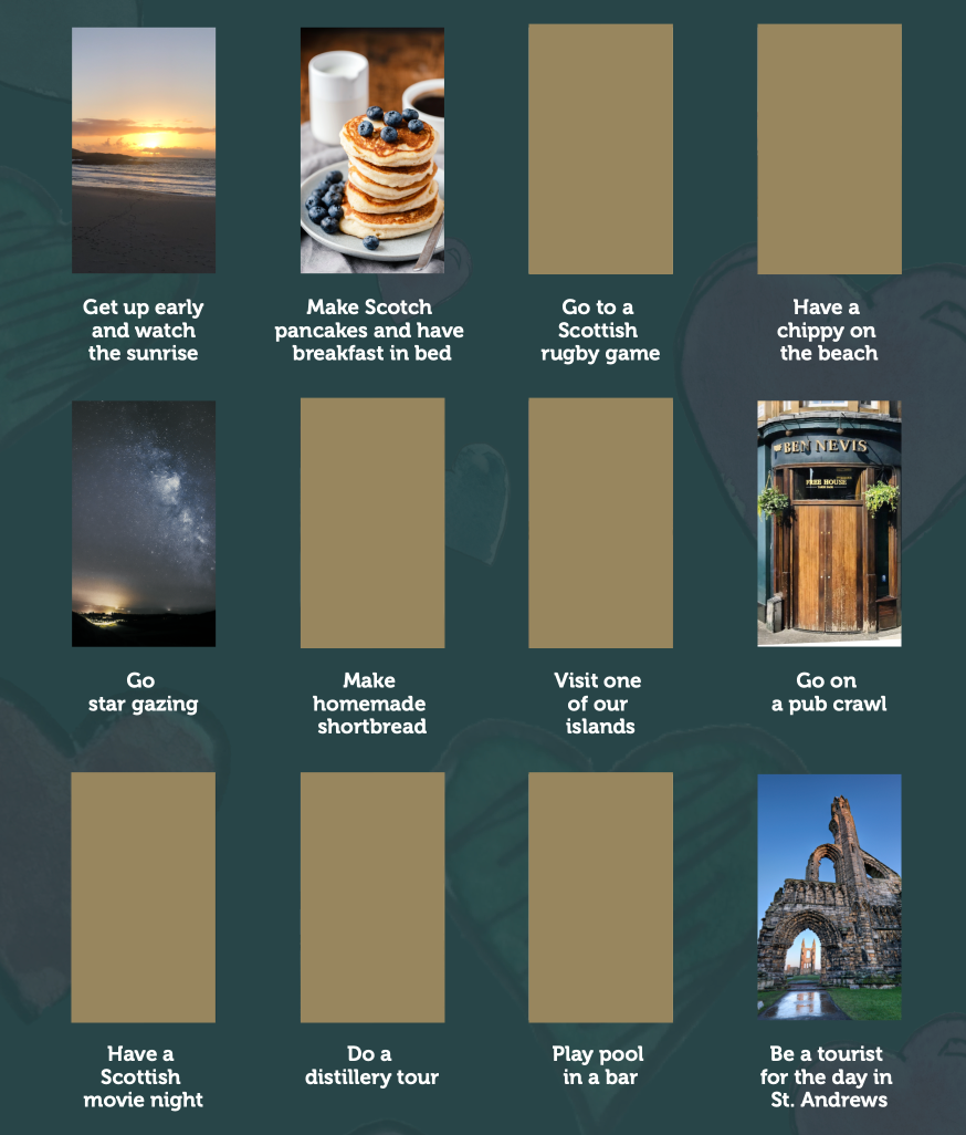 50 Scottish Dates - scratch off poster